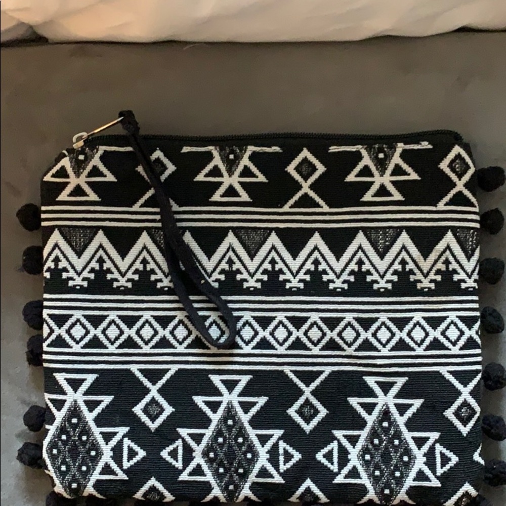 America & Beyond fabric clutch